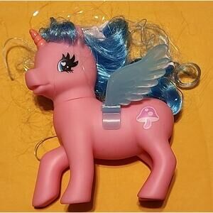 Vintage-Style "Fakie" Unicorn Pony - Mushroom Cutie - Pink & Blue - 6 Inch
